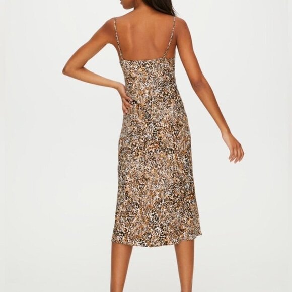 Animal Print Slip Maxi Dress in Brown Aritzia XS - Picture 3 of 13